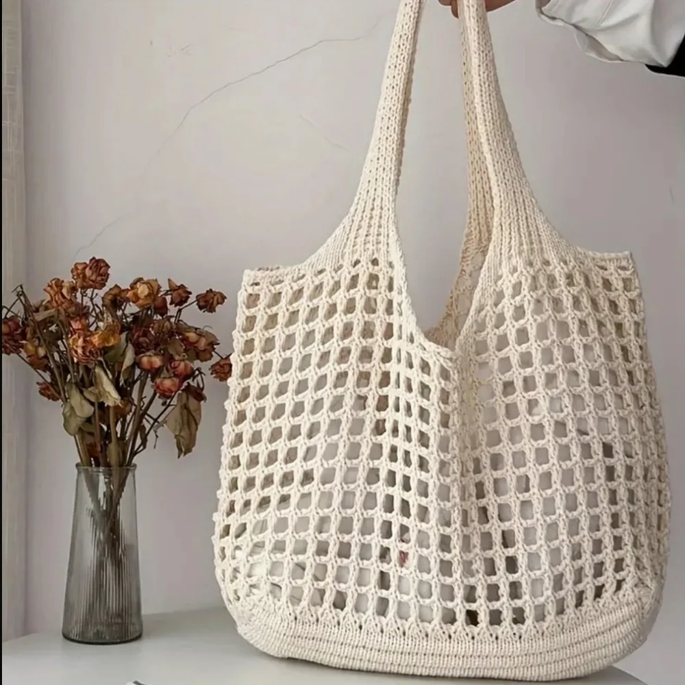 Crochet Woven Tote Bag